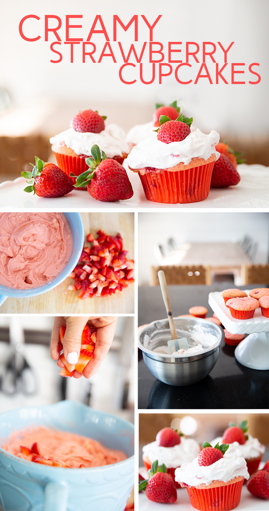 spring dessert creamy strawberry cupcakes
