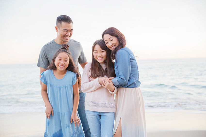 Family Beach Photoshoot hugging