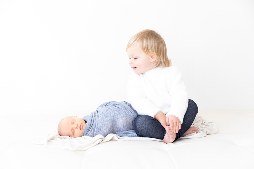 Newborn with toddler photography