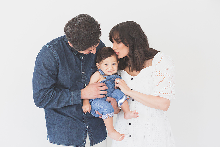 studio family portraits with toddler