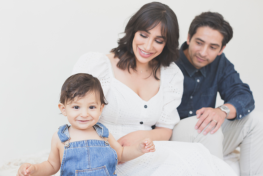 studio family portraits with toddler