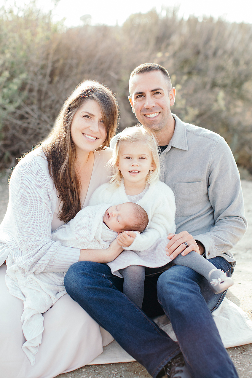 Outdoor Newborn Photography with a Family and Toddler